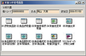 栄養分析画面